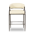 Pemberly Row Cream Vegan Leather and 2-Tone Jacquard Counter Stool