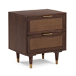 Pemberly Row Contemporary Dark Chocolate Brown 2 Drawer Nightstand
