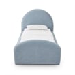 Pemberly Row Contemporary Accent Moon Blue Chenille Twin Bed