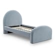 Pemberly Row Contemporary Accent Moon Blue Chenille Twin Bed