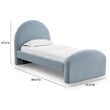 Pemberly Row Contemporary Accent Moon Blue Chenille Twin Bed