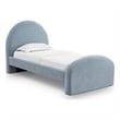 Pemberly Row Contemporary Accent Moon Blue Chenille Twin Bed