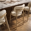Pemberly Row Contemporary Cream Performance Vegan Leather Counter Stool