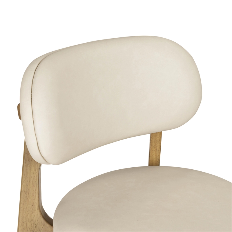 Pemberly Row Contemporary Cream Performance Vegan Leather Counter Stool