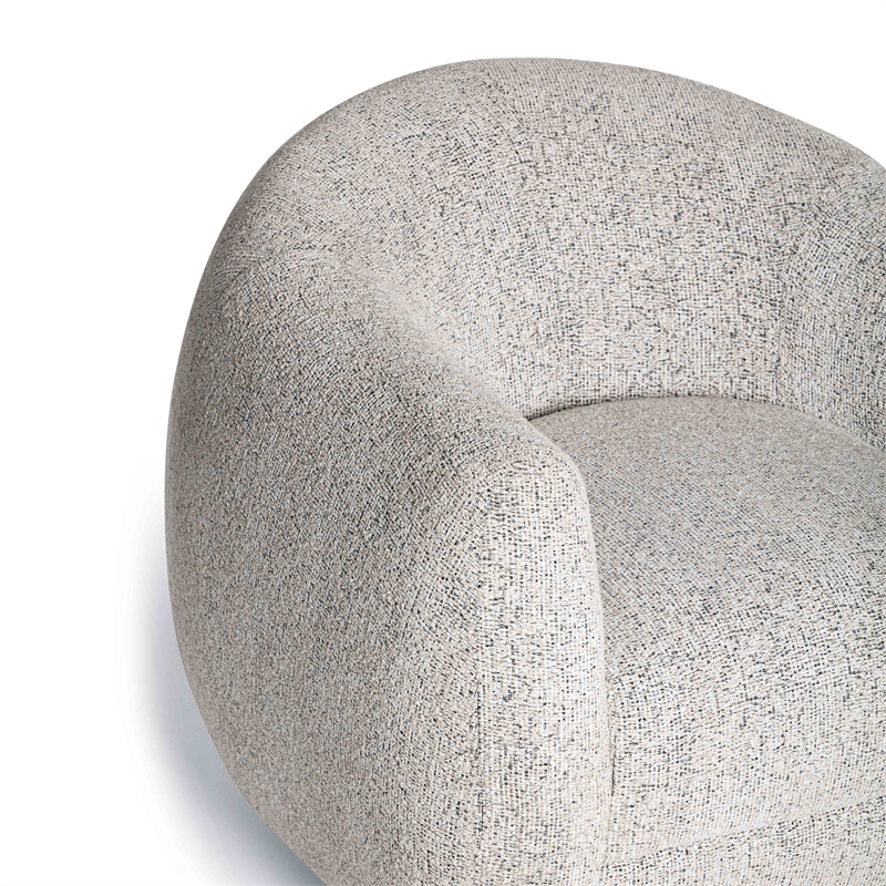 Pemberly Row Contemporary Black and White Woven Fabric Swivel Chair