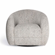 Pemberly Row Contemporary Black and White Woven Fabric Swivel Chair