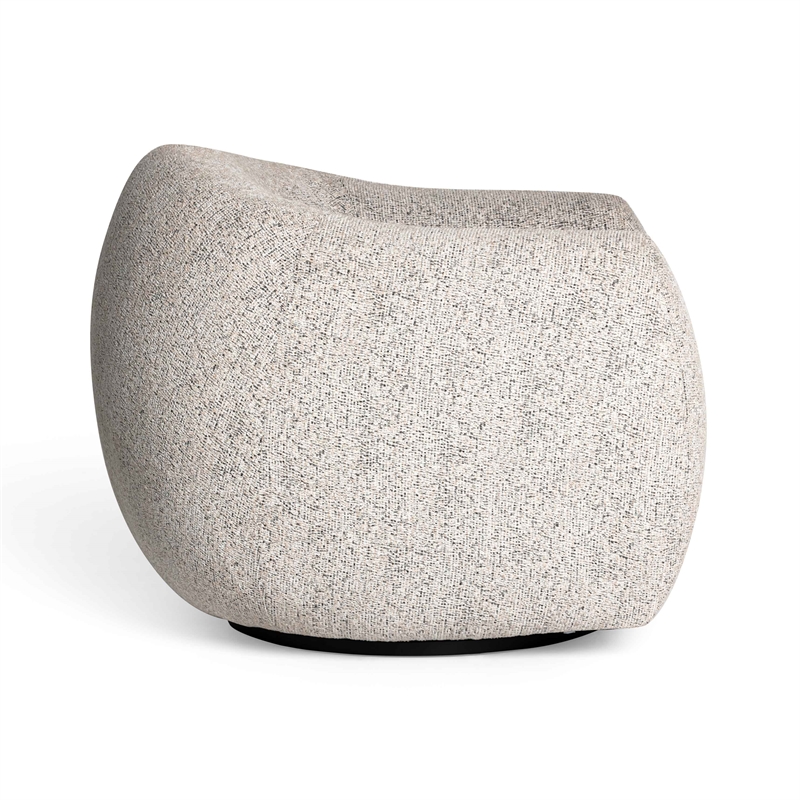 Pemberly Row Contemporary Black and White Woven Fabric Swivel Chair