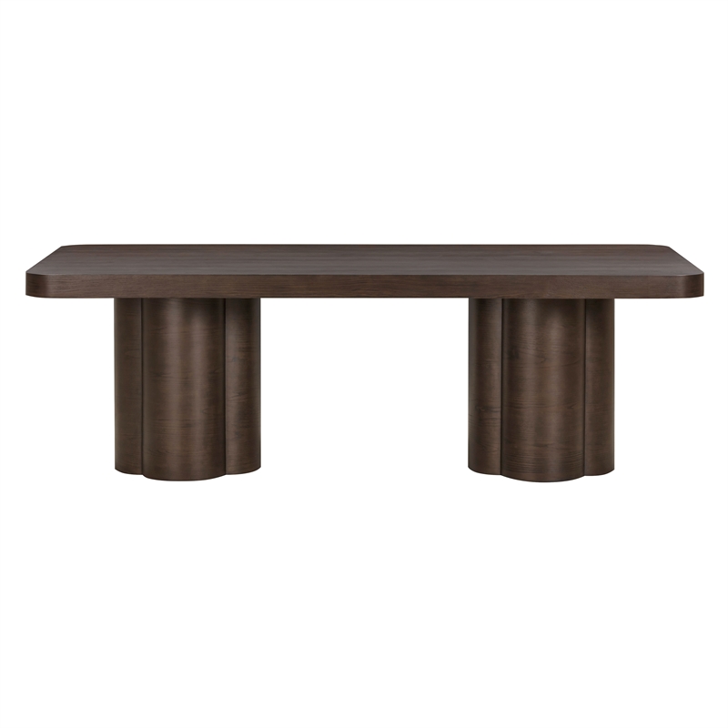 Pemberly Row Contemporary Accent Dark Brown Ash Dining Table