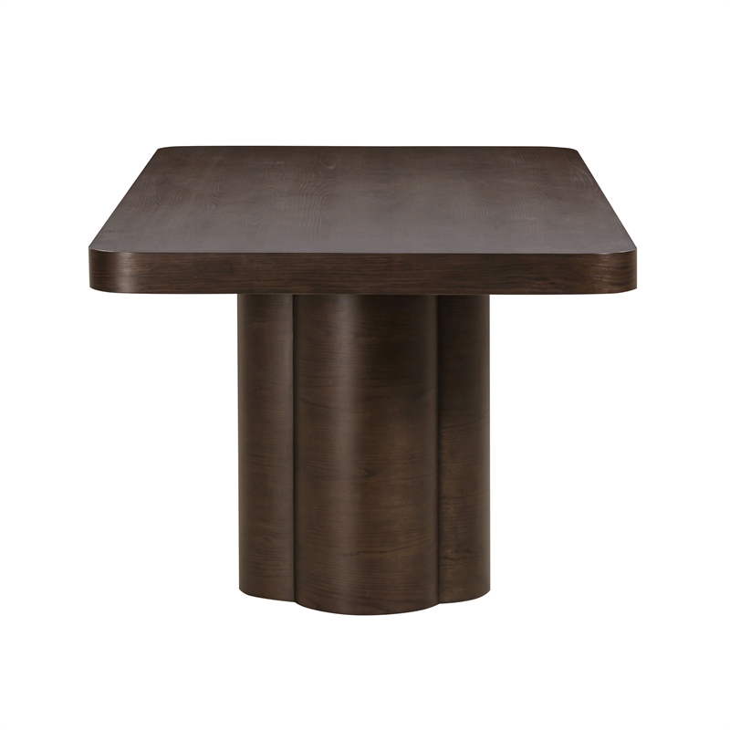 Pemberly Row Contemporary Accent Dark Brown Ash Dining Table