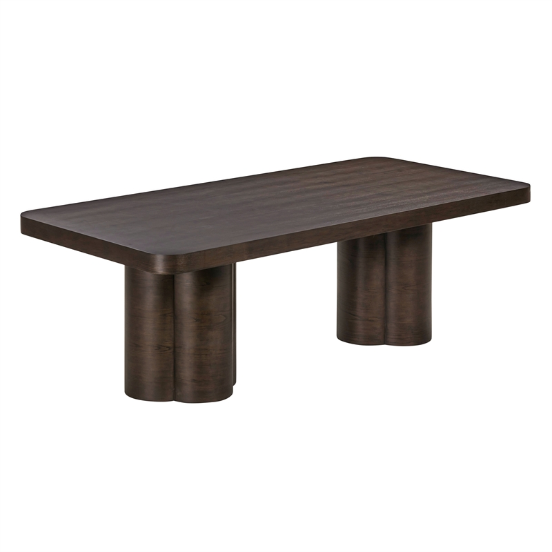 Pemberly Row Contemporary Accent Dark Brown Ash Dining Table