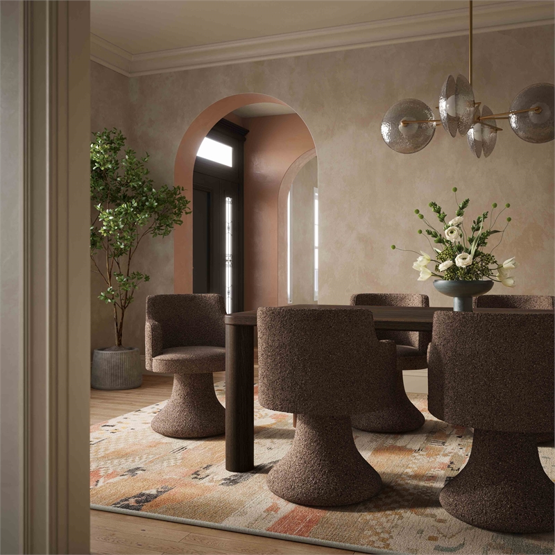 Pemberly Row Contemporary Accent Dark Brown Oak Dining Table