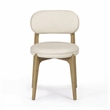 Pemberly Row Contemporary Cream Performance Vegan Leather Dining Chair