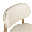 Pemberly Row Contemporary Cream Performance Vegan Leather Dining Chair