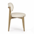 Pemberly Row Contemporary Cream Performance Vegan Leather Dining Chair