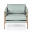 Pemberly Row Contemporary Accent Blue Genuine Leather Accent Chair