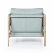 Pemberly Row Contemporary Accent Blue Genuine Leather Accent Chair