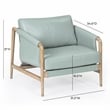 Pemberly Row Contemporary Accent Blue Genuine Leather Accent Chair