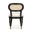 Pemberly Row Contemporary Black Dining Chair in Cream Performance Linen