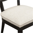 Pemberly Row Contemporary Black Dining Chair in Cream Performance Linen