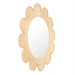 Pemberly Row Contemporary Accent Natural Rattan Round Mirror