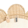 Pemberly Row Contemporary Accent Natural Rattan Round Mirror