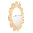 Pemberly Row Contemporary Accent Natural Rattan Round Mirror