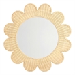 Pemberly Row Contemporary Accent Natural Rattan Round Mirror