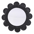 Pemberly Row Handmade Contemporary Accent Black Rattan Round Mirror
