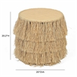 Pemberly Row Contemporary Accent Natural Rattan Round End Table