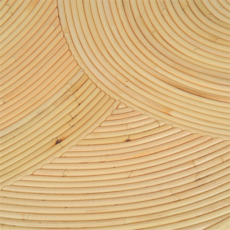 Pemberly Row Contemporary Accent Natural Rattan Arch Side Table