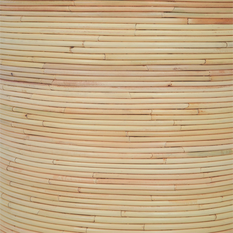 Pemberly Row Contemporary Accent Natural Rattan Arch Side Table