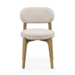 Pemberly Row Contemporary Cream Performance Fabric Dining Chair