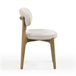 Pemberly Row Contemporary Cream Performance Fabric Dining Chair