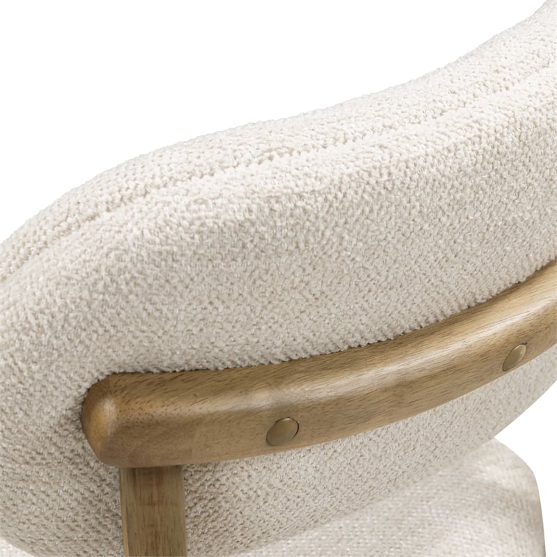 Pemberly Row Contemporary Cream Performance Fabric Dining Chair