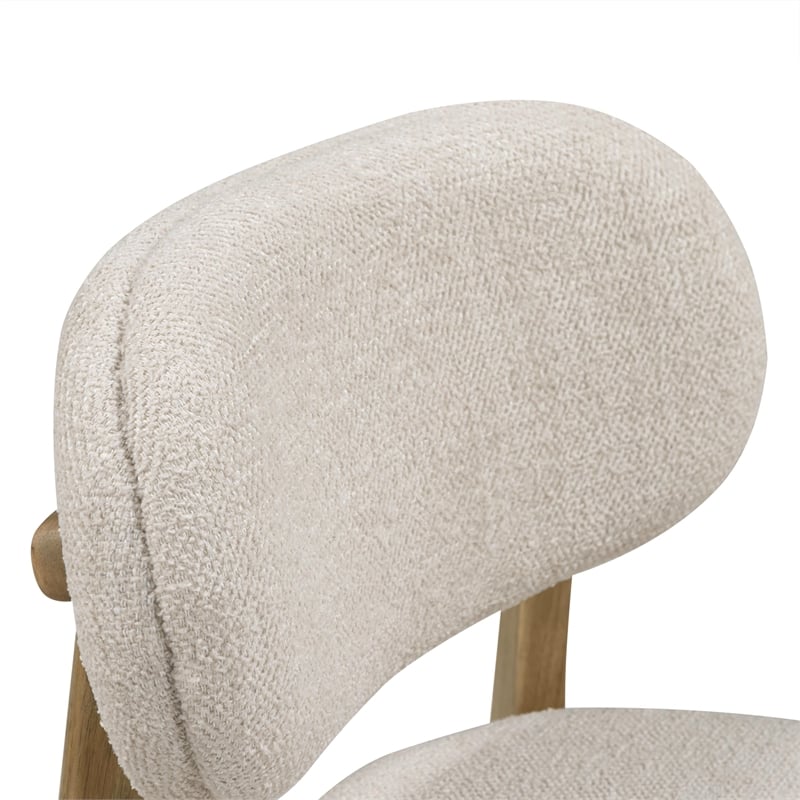 Pemberly Row Contemporary Cream Performance Fabric Dining Chair