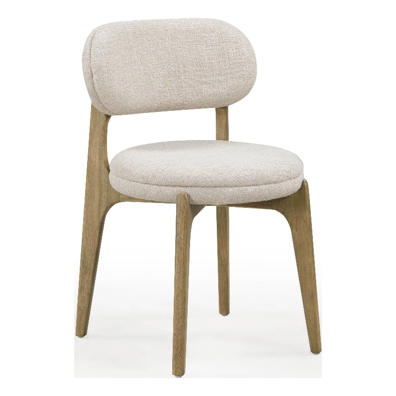Pemberly Row Contemporary Cream Performance Fabric Dining Chair