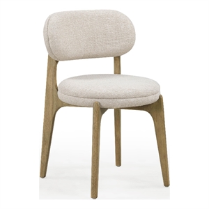 Pemberly Row Contemporary Cream Performance Fabric Dining Chair