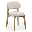 Pemberly Row Contemporary Cream Performance Fabric Dining Chair