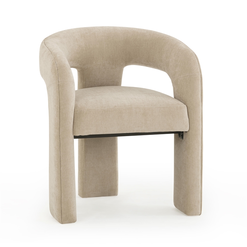 Pemberly Row Contemporary Taupe Performance Chenille Dining Chair