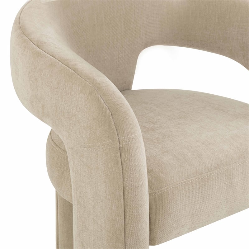 Pemberly Row Contemporary Taupe Performance Chenille Dining Chair