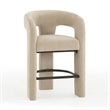 Pemberly Row Contemporary Taupe Performance Chenille Counter Stool