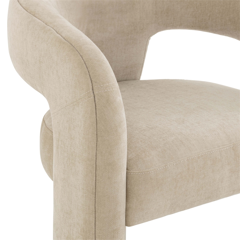 Pemberly Row Contemporary Taupe Performance Chenille Counter Stool