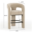 Pemberly Row Contemporary Taupe Performance Chenille Counter Stool