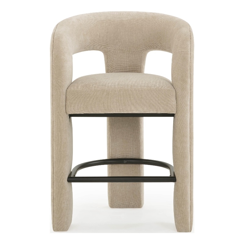 Pemberly Row Contemporary Taupe Performance Chenille Counter Stool