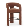Pemberly Row Contemporary Rust Red Performance Chenille Counter Stool