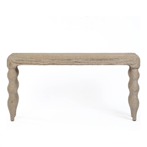 Pemberly Row Contemporary Accent Natural Rattan Console Table