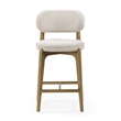 Pemberly Row Contemporary Cream Performance Fabric Counter Stool