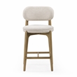 Pemberly Row Contemporary Cream Performance Fabric Counter Stool
