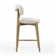 Pemberly Row Contemporary Cream Performance Fabric Counter Stool
