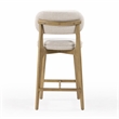 Pemberly Row Contemporary Cream Performance Fabric Counter Stool